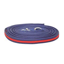 Hy Equestrian Soft Webbing Lung Rein Navy/Pink