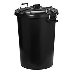 Prostable Dustbin Black Locking Lid