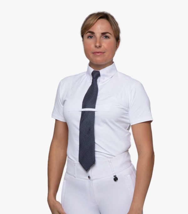 Premier Equine Luciana Ladies Short Sleeve Tie Shirt White